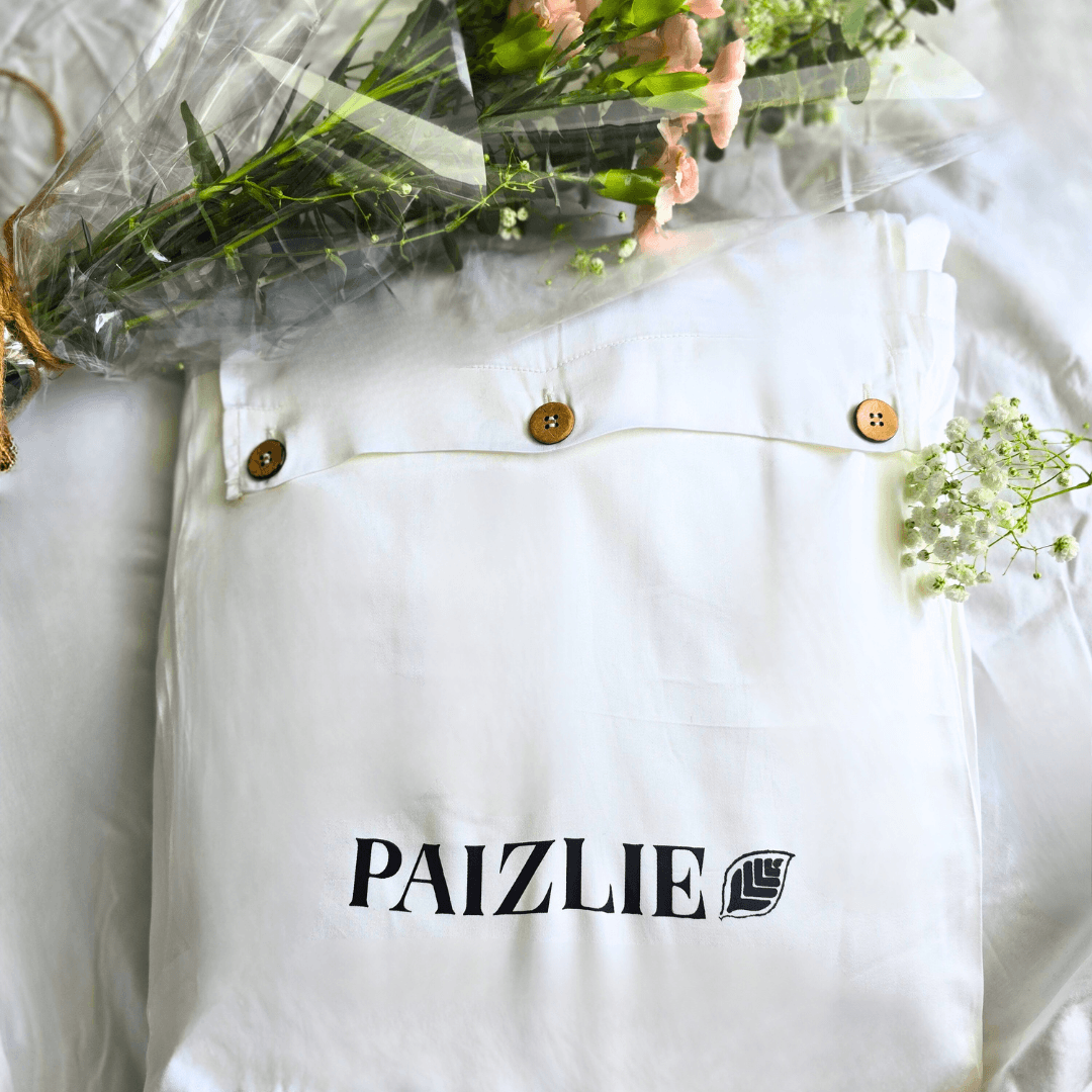 100% Bamboo Bedding Set | Powder White Solid | Set of 4 - paizlie