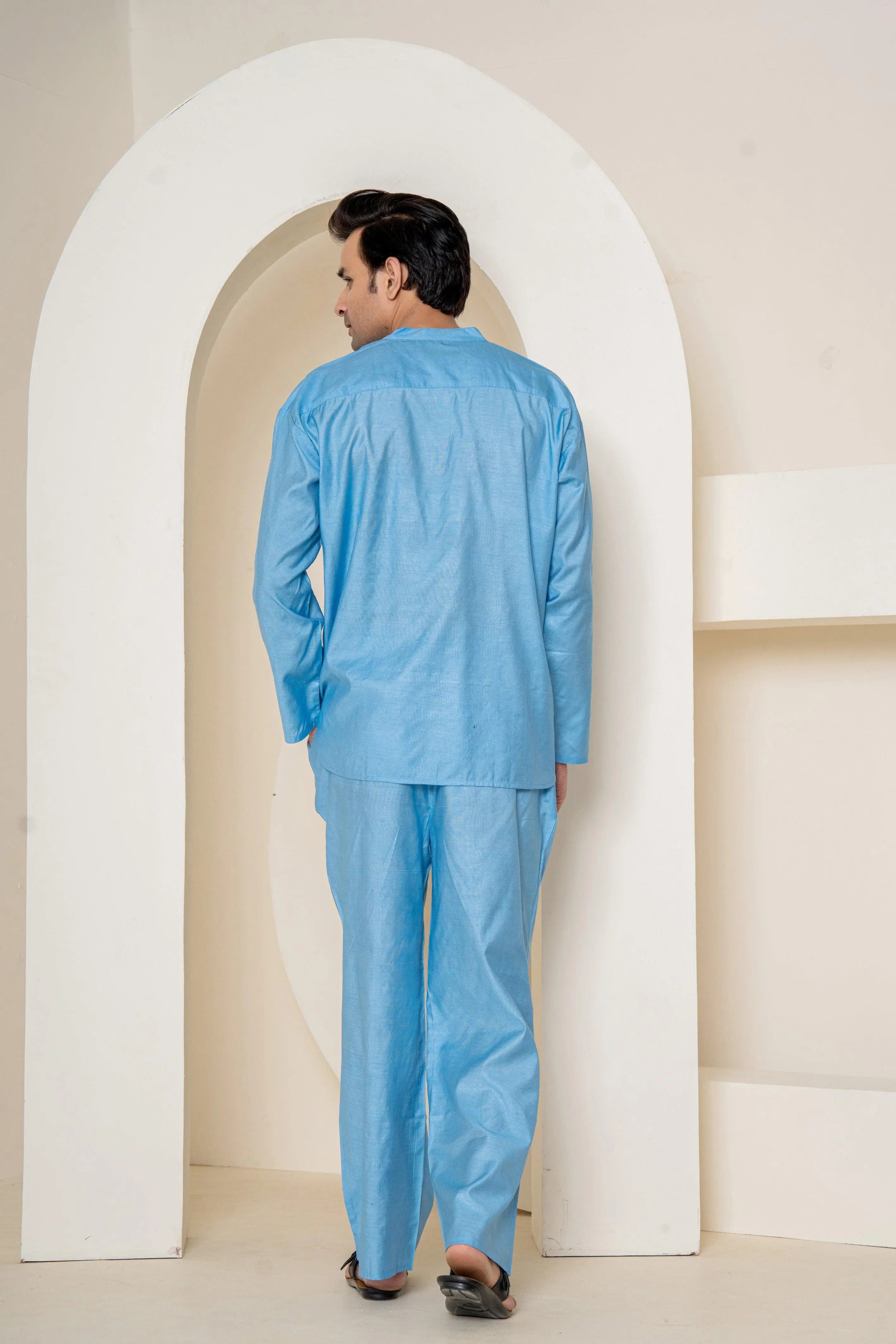 Ocean Waves Loungewear| Mulberry Silk | Men Pajama - paizlie