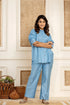 Ocean Waves Loungewear| Mulberry Silk | Women Loungewear - paizlie