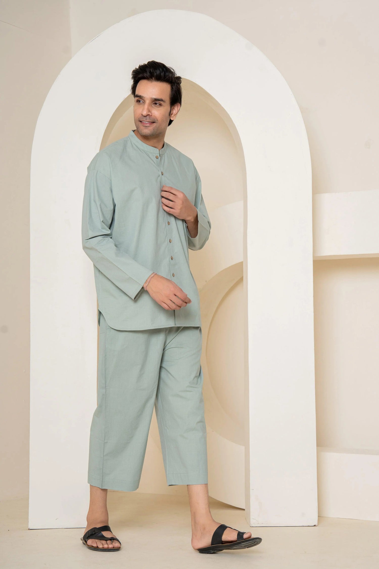 Olive Ease Loungewear | 100% Poplin Organic Cotton | Men Loungewear - paizlie