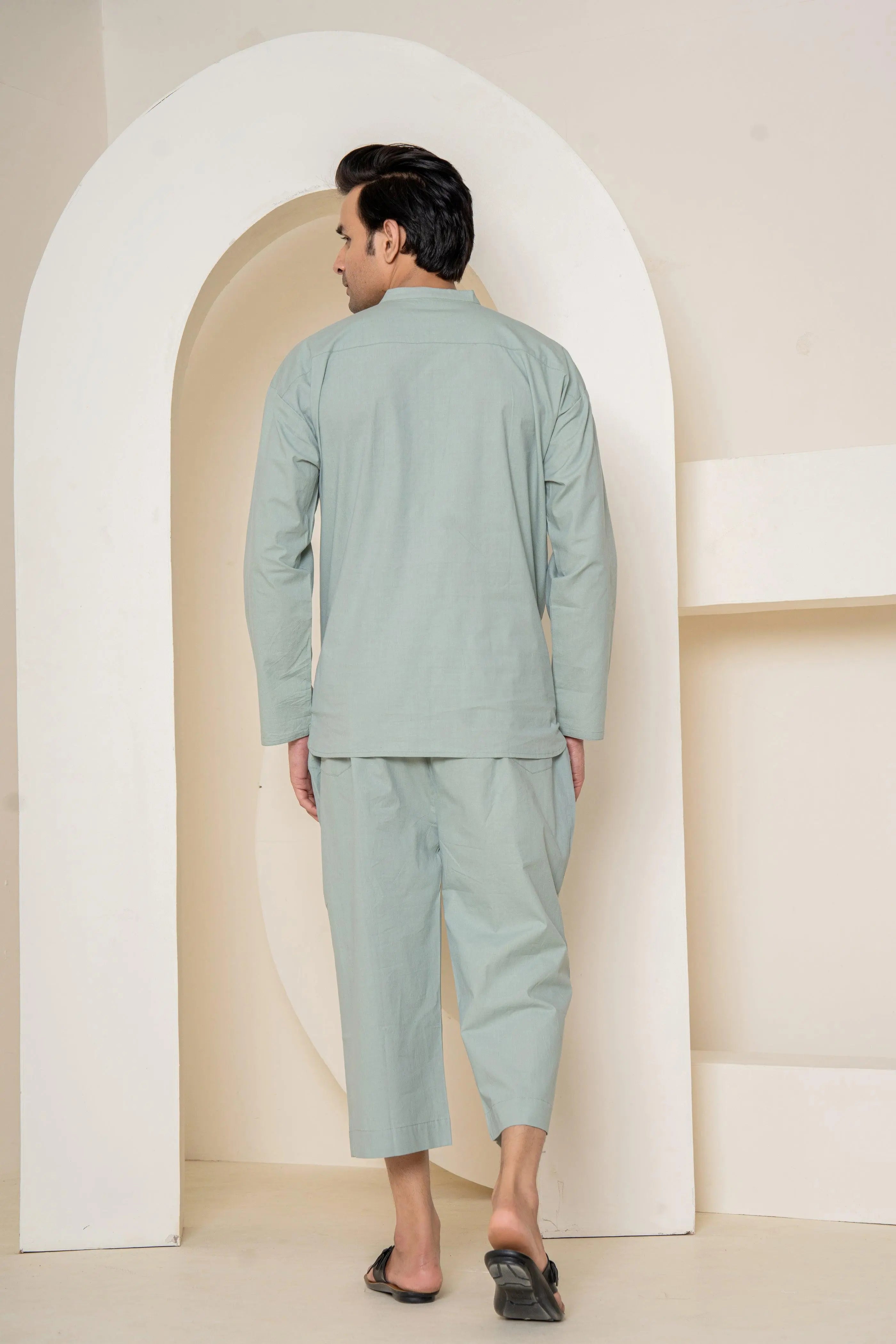 Olive Ease Loungewear | 100% Poplin Organic Cotton | Men Loungewear - paizlie