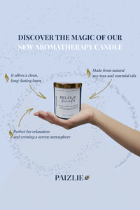 Relax & Unwind Scented Candle | Handmade with Pure Soy Wax | Organic Essential Oils of Chamomile, Lavender & Sandalwood