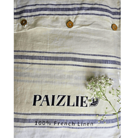 Blue Stripes | 100% Natural European flax Linen Bedsheets | Set of 4 - paizlie