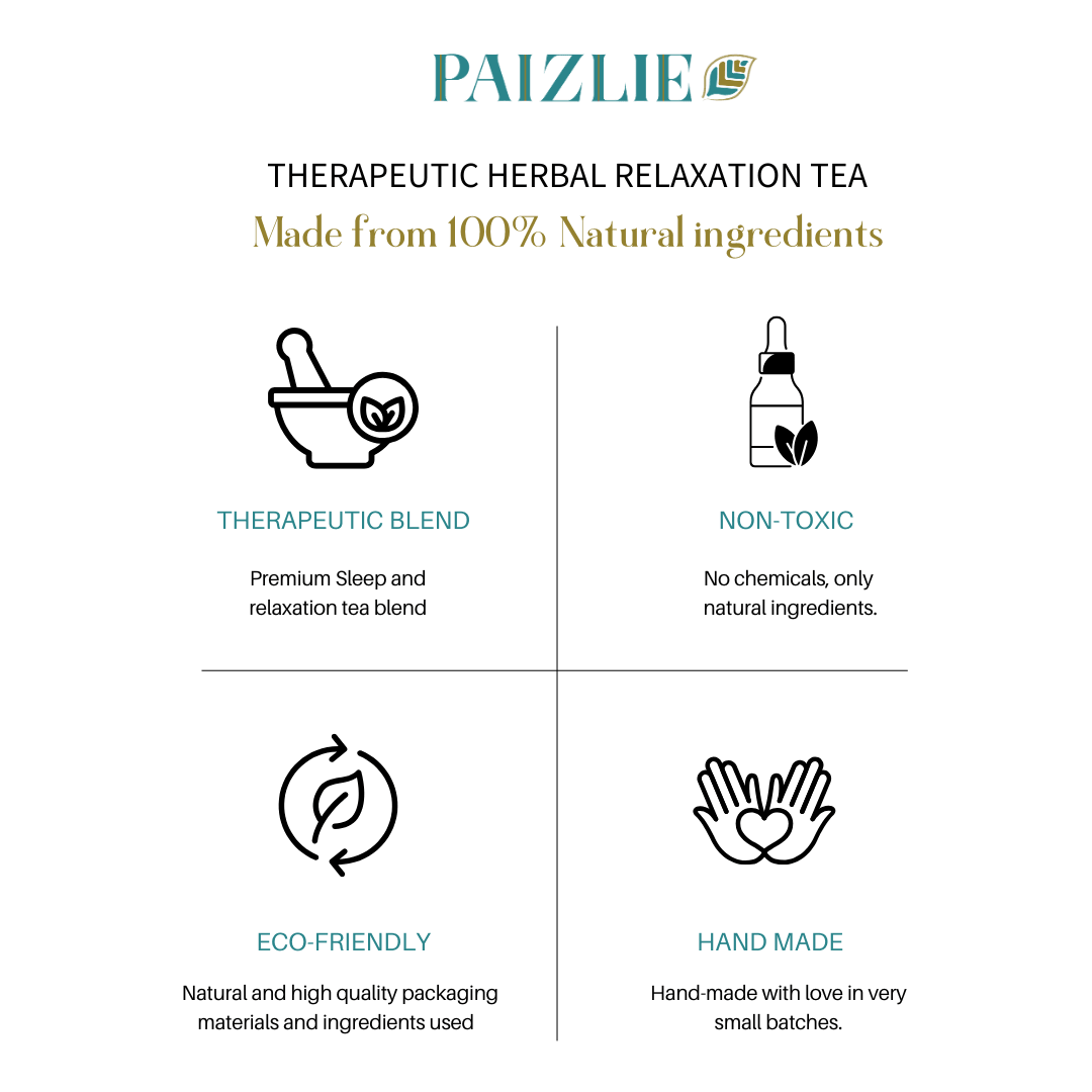 TranquiliTea | Blend of Calming Herbs and Flowers | Promotes Deep Sleep - paizlie