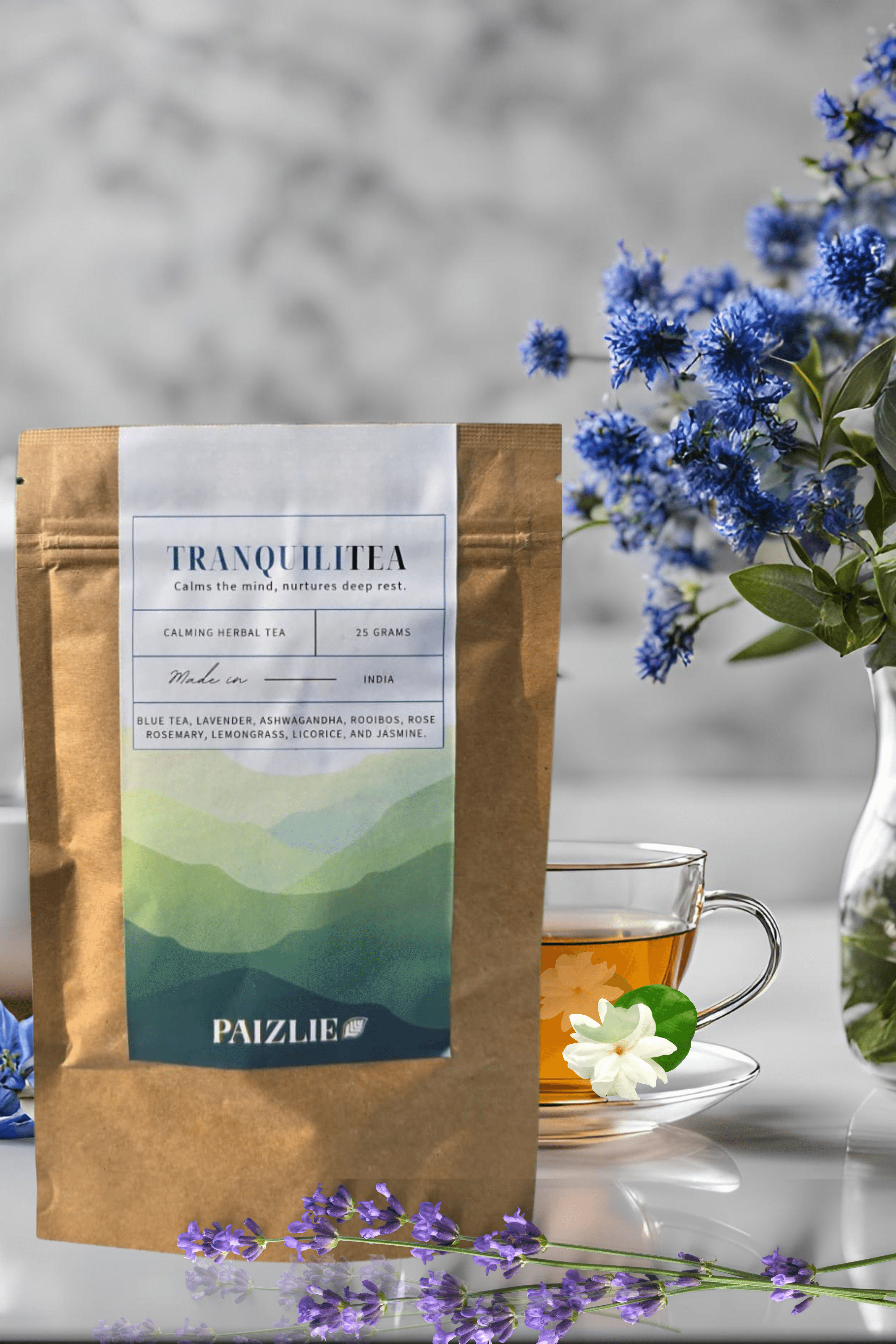 TranquiliTea | Blend of Calming Herbs and Flowers | Promotes Deep Sleep