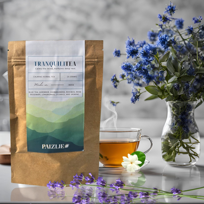 TranquiliTea: 100% natural herbal tea -  Blue Pea, Lavender, Jasmine, Ashwagandha