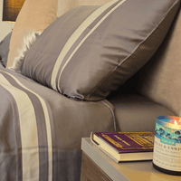 100% Bamboo Metal Grey with White Stripe Bedding Set | Set of 4 - paizlie