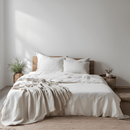 100% Pure French Linen White | Linen Bedsheet | Set of 4 - paizlie