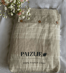 Beige Stripes | 100% Natural European flax Linen Bedsheets | Set of 4 - paizlie