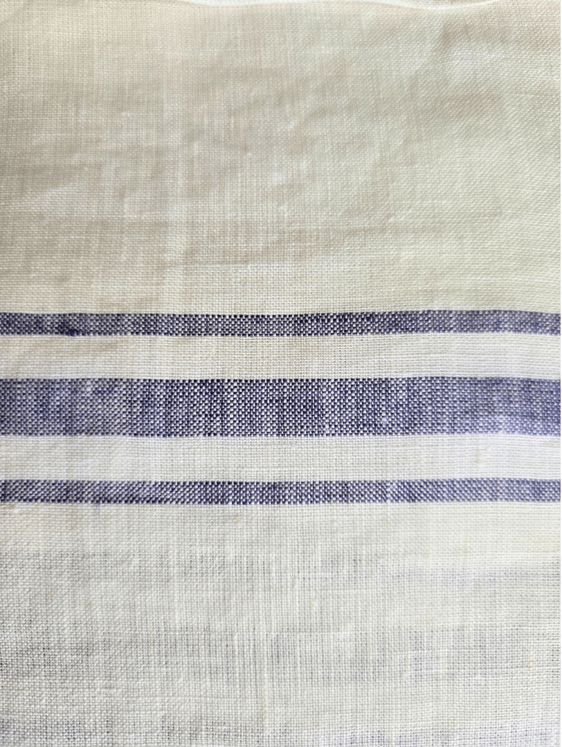 Blue Stripes | 100% Natural European flax Linen Bedsheets | Set of 4 - paizlie