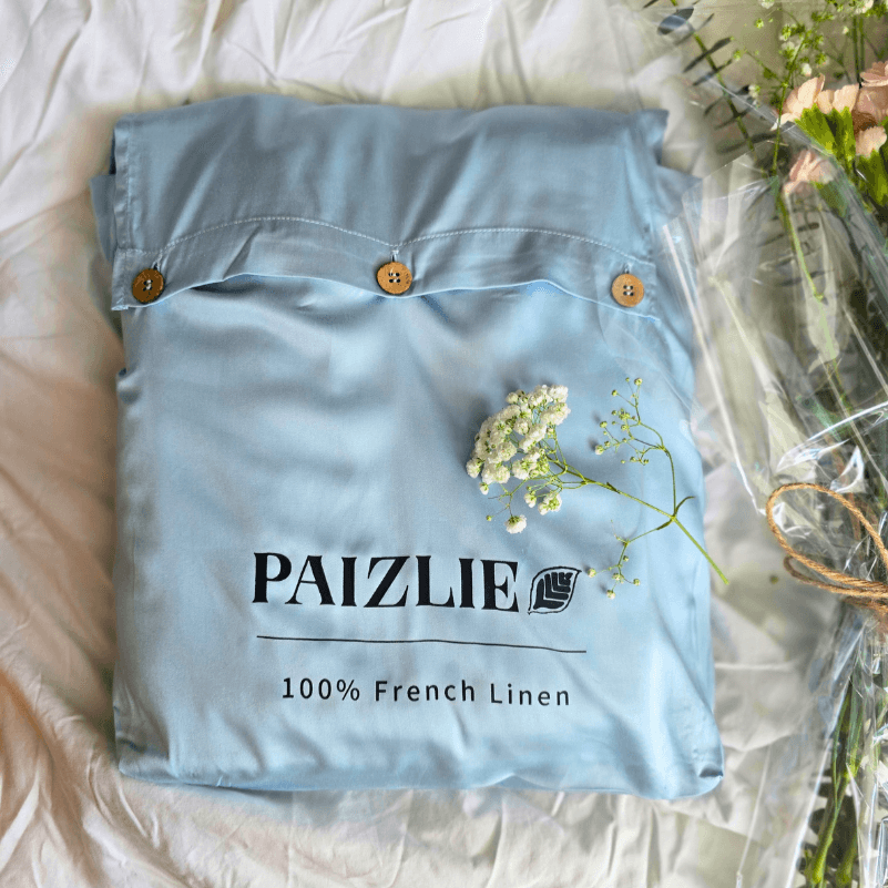 100% Bamboo Blue Solid Bedding Set | Set of 4 - paizlie