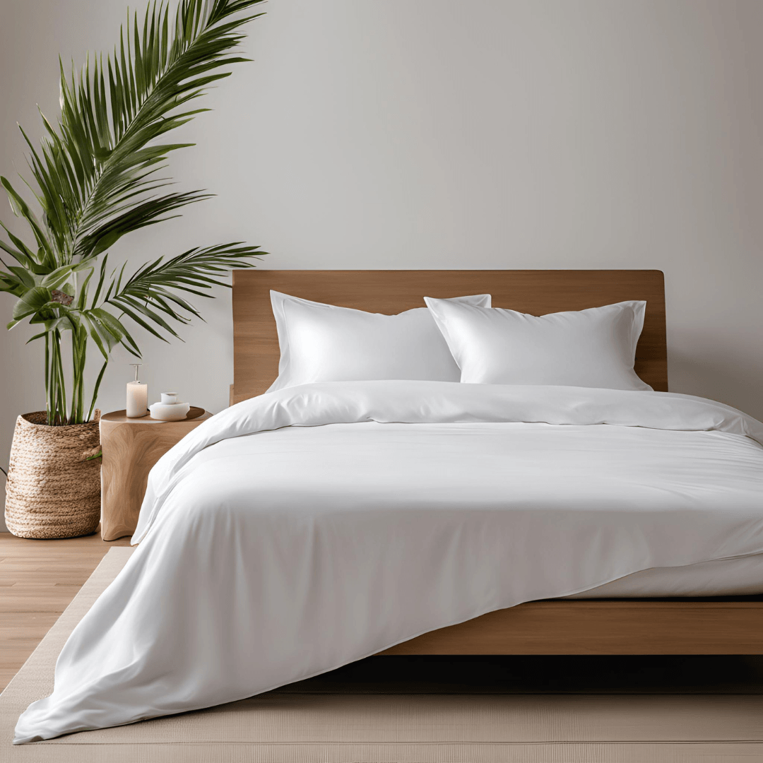 100% Bamboo Bedding Set | Powder White Solid | Set of 4