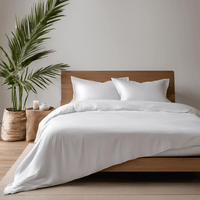 100% Bamboo Bedding Set | Powder White Solid | Set of 4 - paizlie