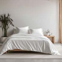 100% Bamboo Bedding Set | Powder White Solid | Set of 4 - paizlie
