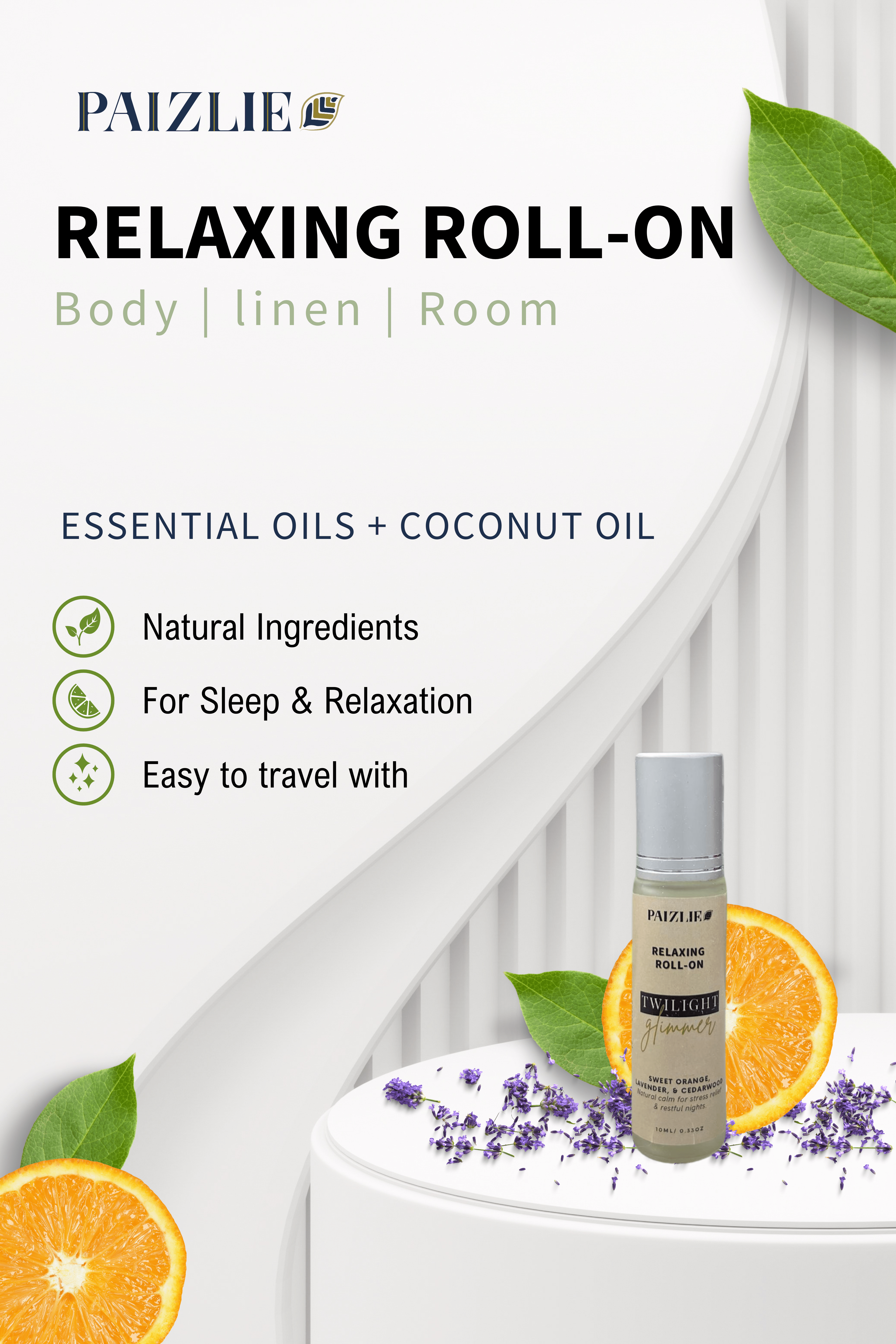 Twilight Glimmer Natural Roll On | Sweet Orange, Lavender, & Cedarwood