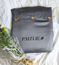 100% Bamboo Metal Grey with White Stripe Bedding Set | Set of 4 - paizlie