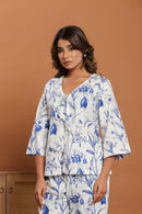 Floral Toile Loungewear | 100% Organic Poplin Cotton | Women - paizlie