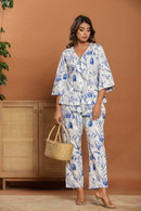Floral Toile Loungewear | 100% Organic Poplin Cotton | Women - paizlie