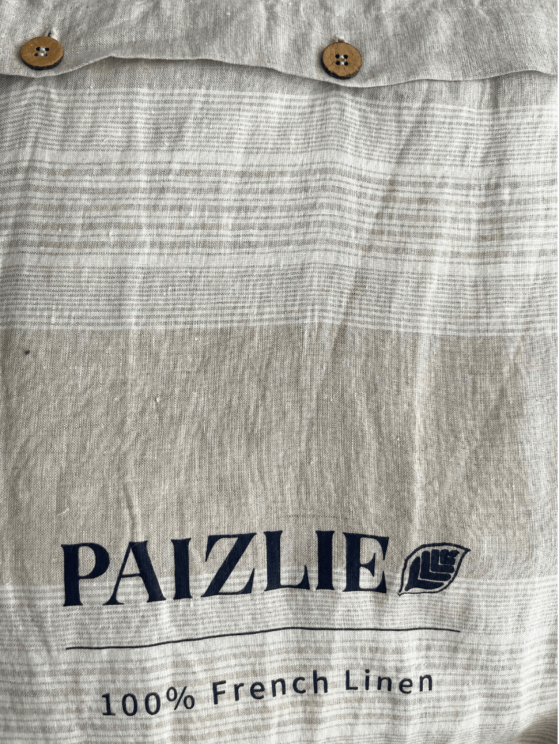 Beige Stripes | 100% Natural European flax Linen Bedsheets | Set of 4 - paizlie