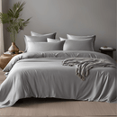 100% Bamboo Silver Grey Solid Bedding Set | Set of 4 - paizlie