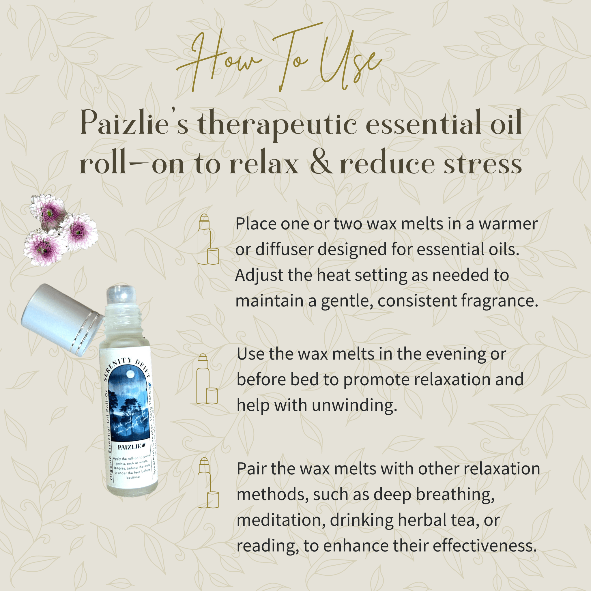 Serenity Drift Roll - On |Organic Spearmint, Camphor & Ylang Ylang - paizlie