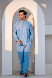 Ocean Waves Loungewear| Mulberry Silk | Men Pajama - paizlie