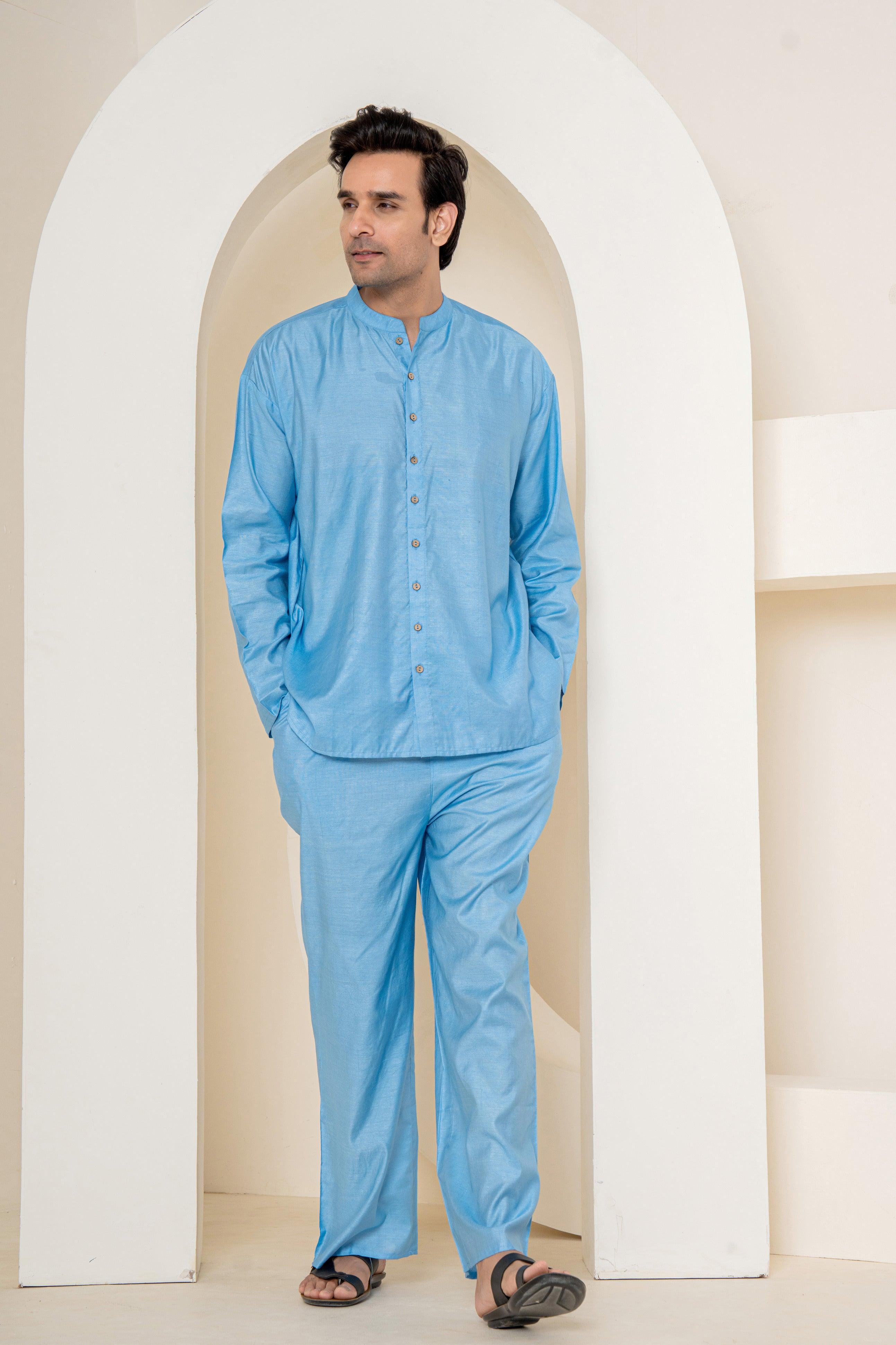 Ocean Waves Loungewear| Mulberry Silk | Men Pajama
