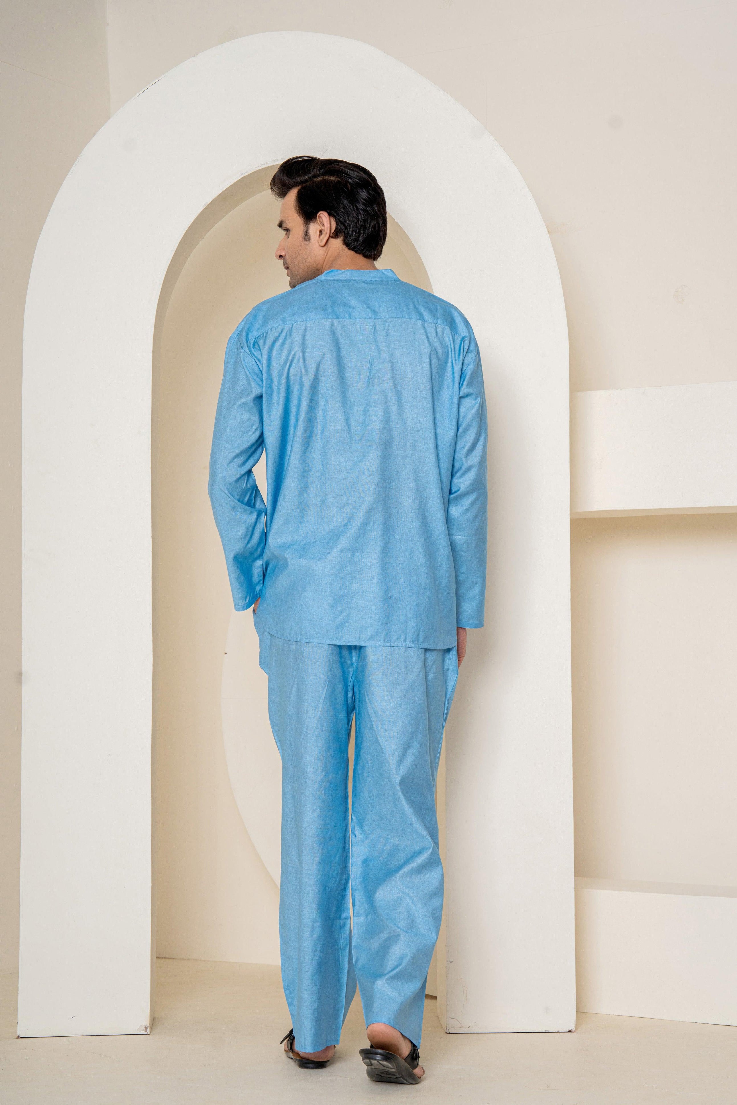 Ocean Waves Loungewear| Mulberry Silk | Men Pajama
