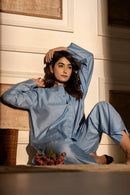 Ocean Waves Loungewear| Mulberry Silk | Women Loungewear - paizlie