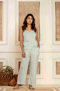 Floral Dreams Loungewear with Spaghetti Straps | 100% Tencel Fabric | Women - paizlie