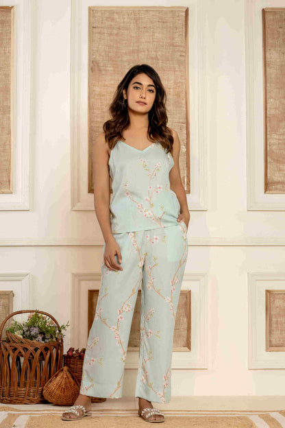 Floral Dreams Sleepwear with Spaghetti Straps | 100% Tencel Fabric | Women