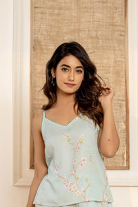 Floral Dreams Loungewear with Spaghetti Straps | 100% Tencel Fabric | Women - paizlie