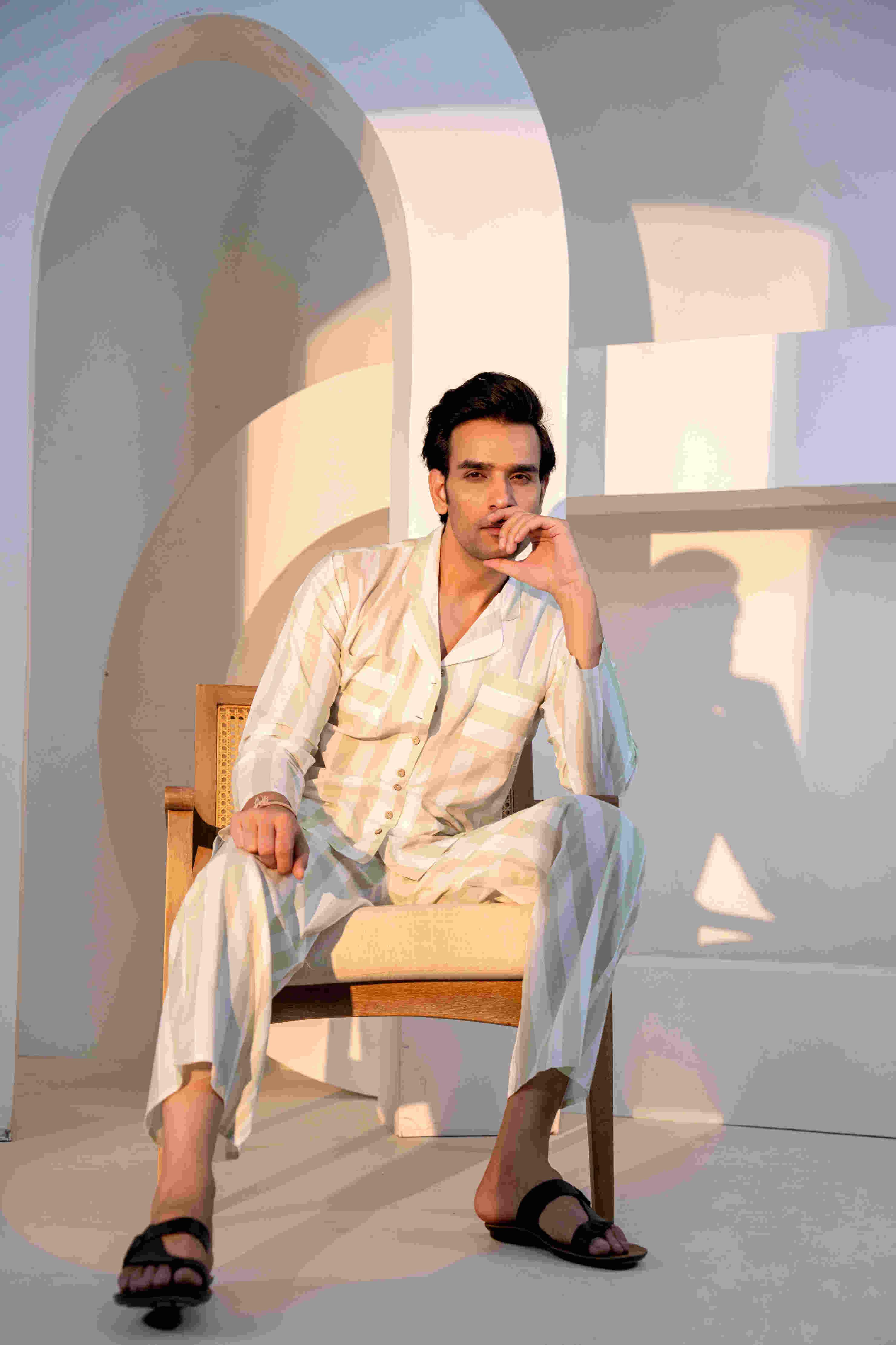 Sage Stripes Loungewear| 100% Cambric Cotton | Men Pajama - paizlie