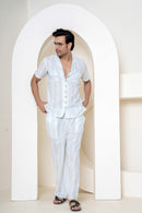 Azure Skyscape Loungewear | 100% Cambric Cotton | Men - paizlie