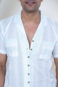 Azure Skyscape Loungewear | 100% Cambric Cotton | Men - paizlie