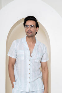 Azure Skyscape Loungewear | 100% Cambric Cotton | Men - paizlie