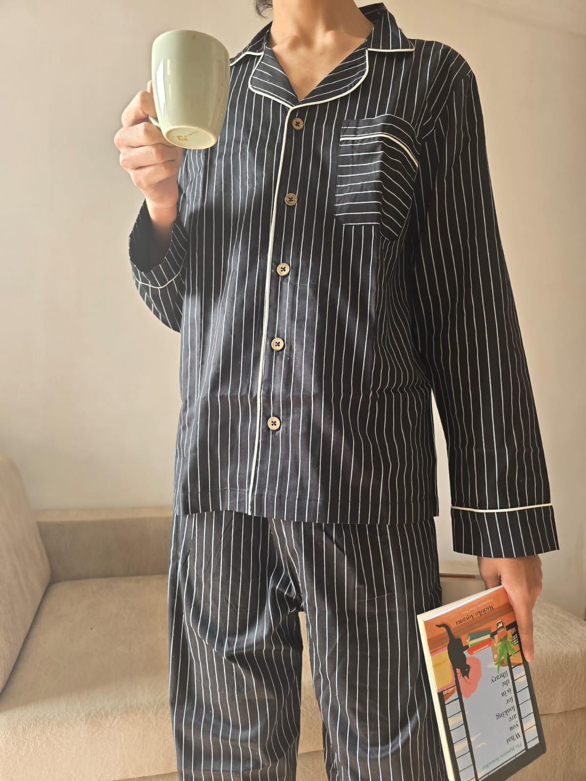 Midnight Stripes Loungewear | 100% Organic Cotton | Unisex